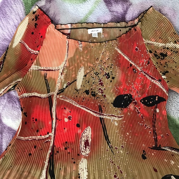 Jaipur Brand Crinkle Fabric 2/3 Sleeve Colorful Blouse - Picture 9 of 14